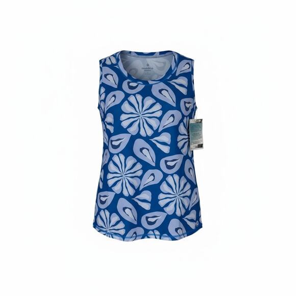 Gymwrap CloudKnit Everyday Tank Top Blue Floral Sleeveless Shirt Women’s Small - Picture 1 of 14
